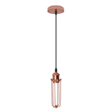 LEDSONE Rose Gold Wire Cage Pendant Light with 95cm Adjustable Cord – Industrial Vintage E27 Lamp
