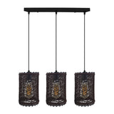 LEDSONE 3-Head Rectangle Base Natural Wicker Rattan Pendant Light, E27 – Kitchen Island & Dining Room
