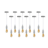LEDSONE 10 Pack Industrial Pendant Light Fitting with E27 Lampshade Holder and 95cm Adjustable Cable