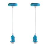 LEDSONE 2 Pack Industrial Pendant Light Fitting Set – E27 Lamp Holder with 95cm PVC Cable, Vintage Style
