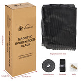VINSANI Magnetic Insect Door Screen Curtain – Fly and Mosquito Barrier for Doorways, Black