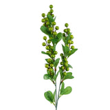 Leaf Pack of 6 Artificial Green Berry Sprays, 70cm – Faux Stems with Plastic Leaves for Arrangements
