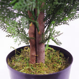 Leaf 120cm Artificial Cypress Topiary Tree with Real Wood Trunk – Realistic Faux Tree for Indoor & Outdoor Use