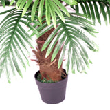 Leaf Artificial Princess Palm Tree, 100cm with Brown Trunk – Realistic Faux Tropical Plant in Plastic Pot