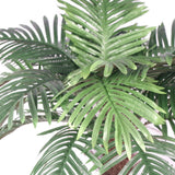 Leaf Artificial Princess Palm Tree, 100cm with Brown Trunk – Realistic Faux Tropical Plant in Plastic Pot