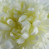 Leaf 75cm Extra Large Artificial Reflex Chrysanthemum with Silk Petals – Single Stem Faux Flower, White