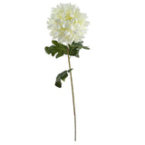 Leaf 75cm Extra Large Artificial Reflex Chrysanthemum with Silk Petals – Single Stem Faux Flower, White