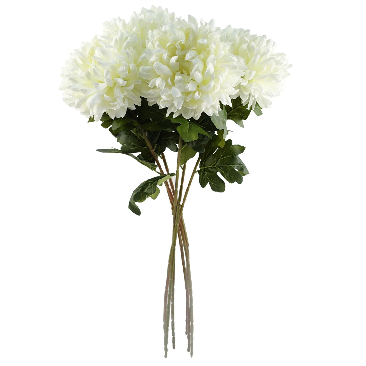 Leaf 75cm Extra Large Artificial Reflex Chrysanthemum with Silk Petals – Single Stem Faux Flower, White