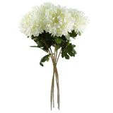 Leaf 75cm Extra Large Artificial Reflex Chrysanthemum with Silk Petals – Single Stem Faux Flower, White