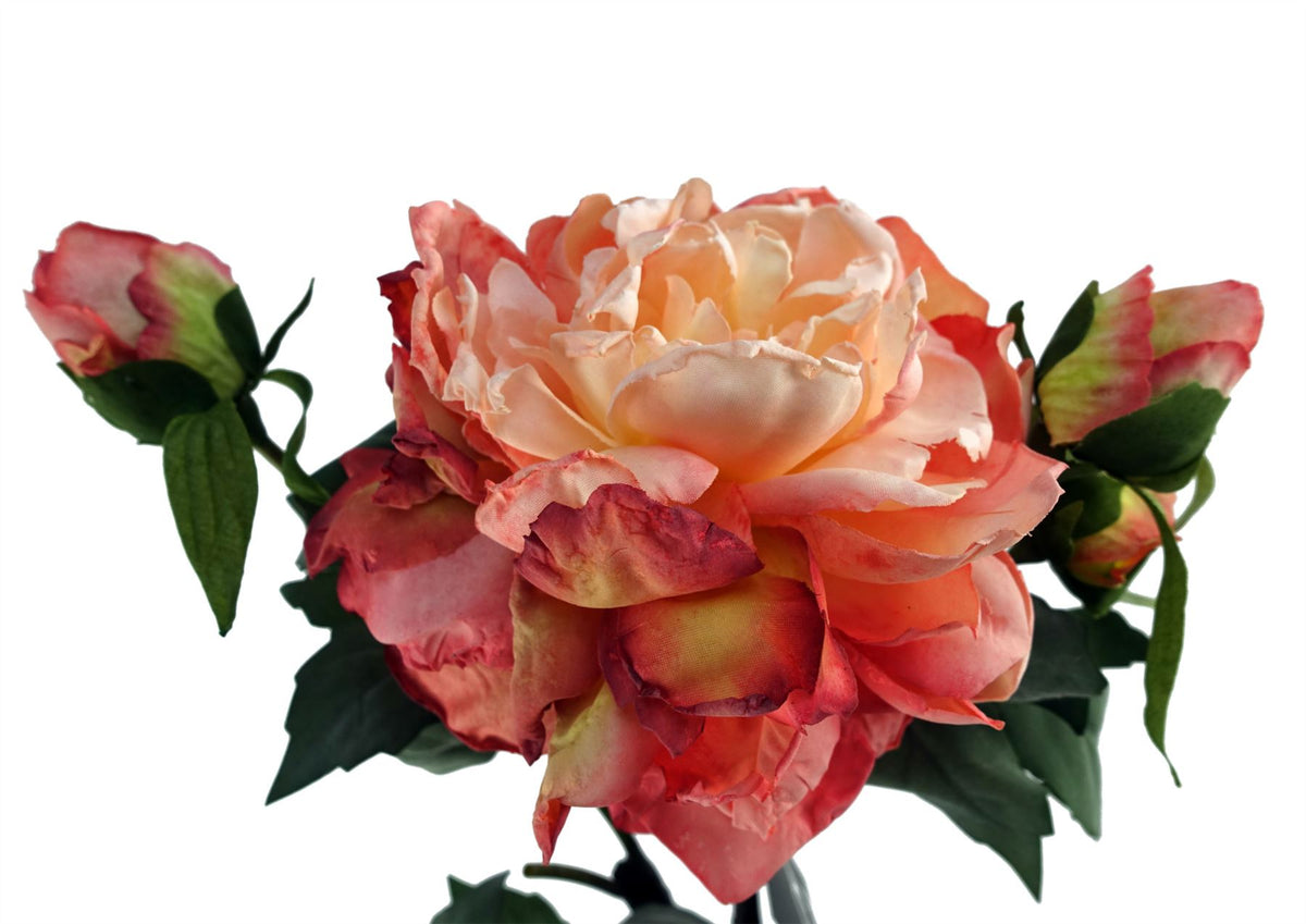 6 x 60cm Peony Artificial Flower Pink – 6 flowers 18 buds