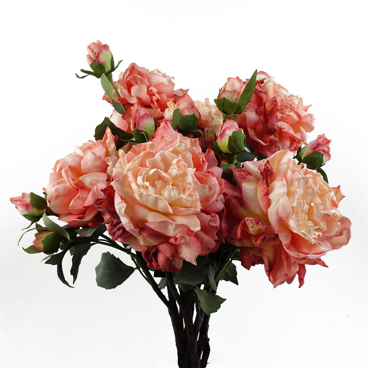 6 x 60cm Peony Artificial Flower Pink – 6 flowers 18 buds