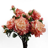6 x 60cm Peony Artificial Flower Pink – 6 flowers 18 buds
