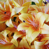 12 x 60cm Artificial Lily Stem – Yellow – 144 Flowers
