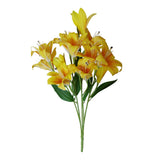 12 x 60cm Artificial Lily Stem – Yellow – 144 Flowers