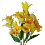 12 x 60cm Artificial Lily Stem – Yellow – 144 Flowers