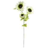 Artificial White Sunflower Stem with 3 Heads, 88cm – Wired, Shapable Faux Flowers