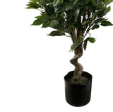 Leaf Artificial Evergreen Twist Ficus Tree, 110cm – Wired Stems, Home & Commercial Use