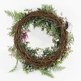 Luxury 45cm Artificial Pink Blossom Floral Wreath with Natural Woven Base – Door Decoration