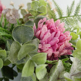 Luxury 45cm Artificial Pink Blossom Floral Wreath with Natural Woven Base – Door Decoration