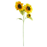 Leaf Design UK 88cm Artificial Sunflower with 3 Heads – Wired Stem for Home Floral Displays, Yellow