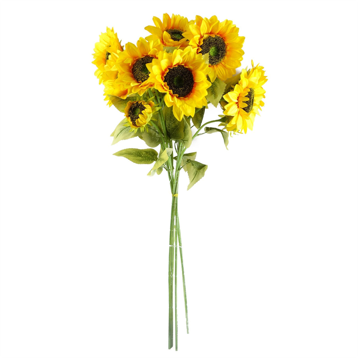 Leaf Design UK 88cm Artificial Sunflower with 3 Heads – Wired Stem for Home Floral Displays, Yellow