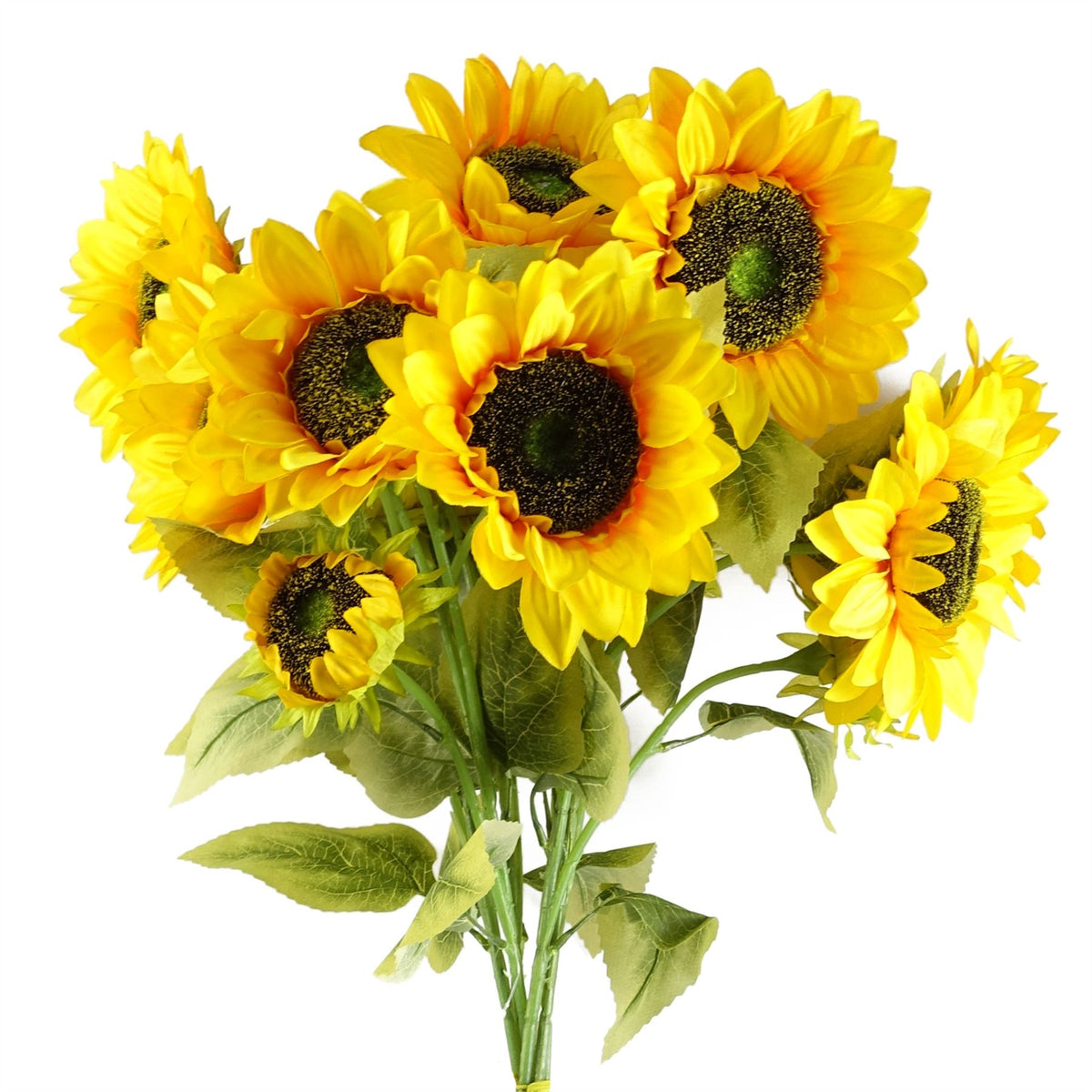 Leaf Design UK 88cm Artificial Sunflower with 3 Heads – Wired Stem for Home Floral Displays, Yellow