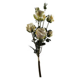 6 x 60cm Cream Rose Artificial Flower Sprays – 24 Flowers 18 Buds