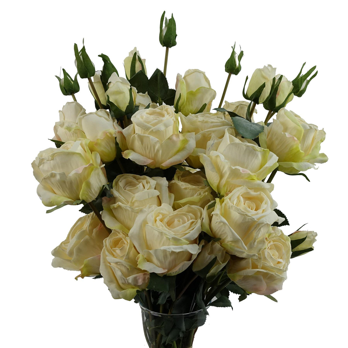 6 x 60cm Cream Rose Artificial Flower Sprays – 24 Flowers 18 Buds