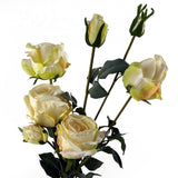 6 x 60cm Cream Rose Artificial Flower Sprays – 24 Flowers 18 Buds