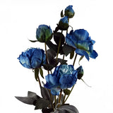 6 x 55cm Blue Peony Artificial Flower Stems – 24 flowers 18 buds