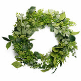 Leaf Design UK 50cm Large Artificial Fern Leaf Wreath with Natural Woven Base – Door Decor