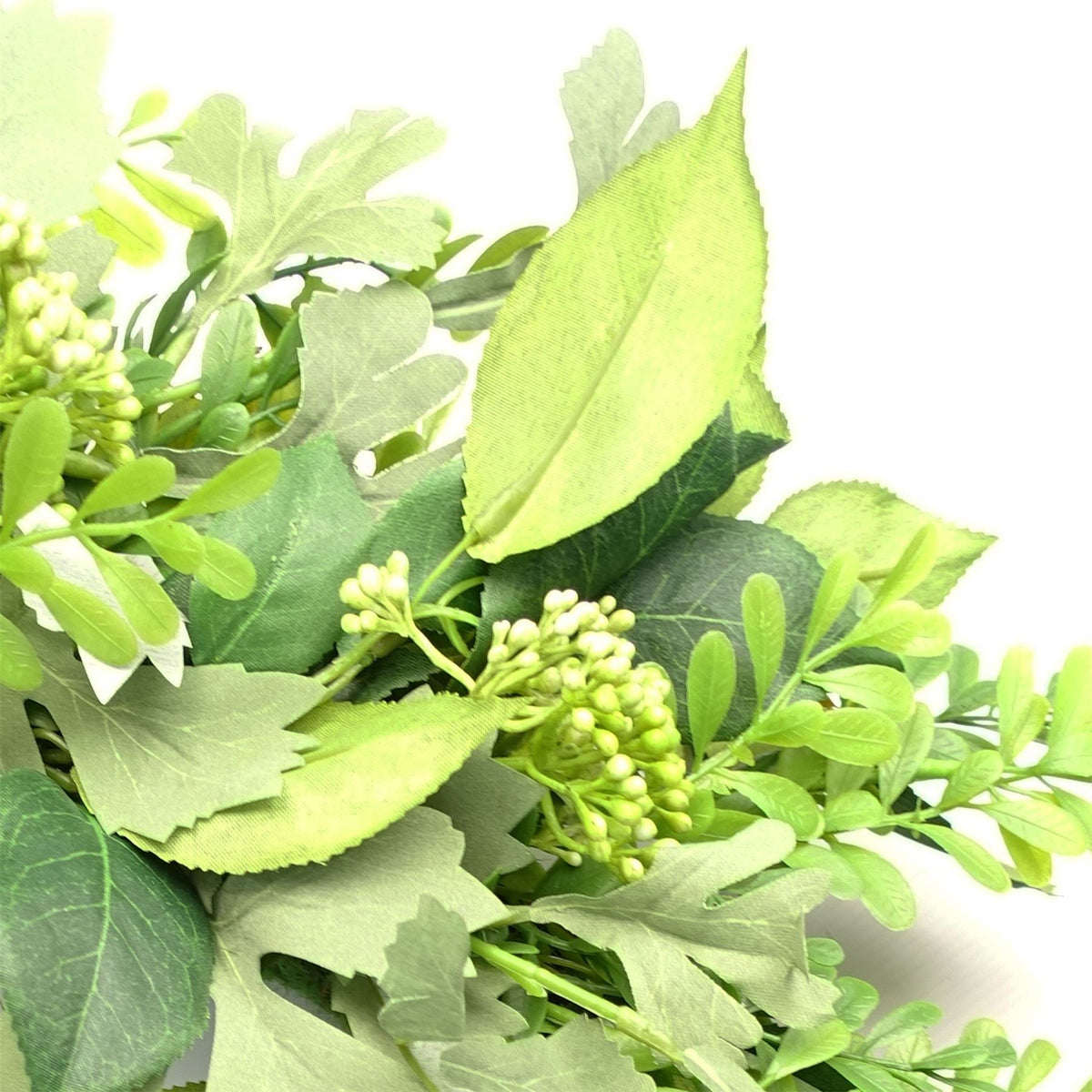 Leaf Design UK 50cm Large Artificial Fern Leaf Wreath with Natural Woven Base – Door Decor