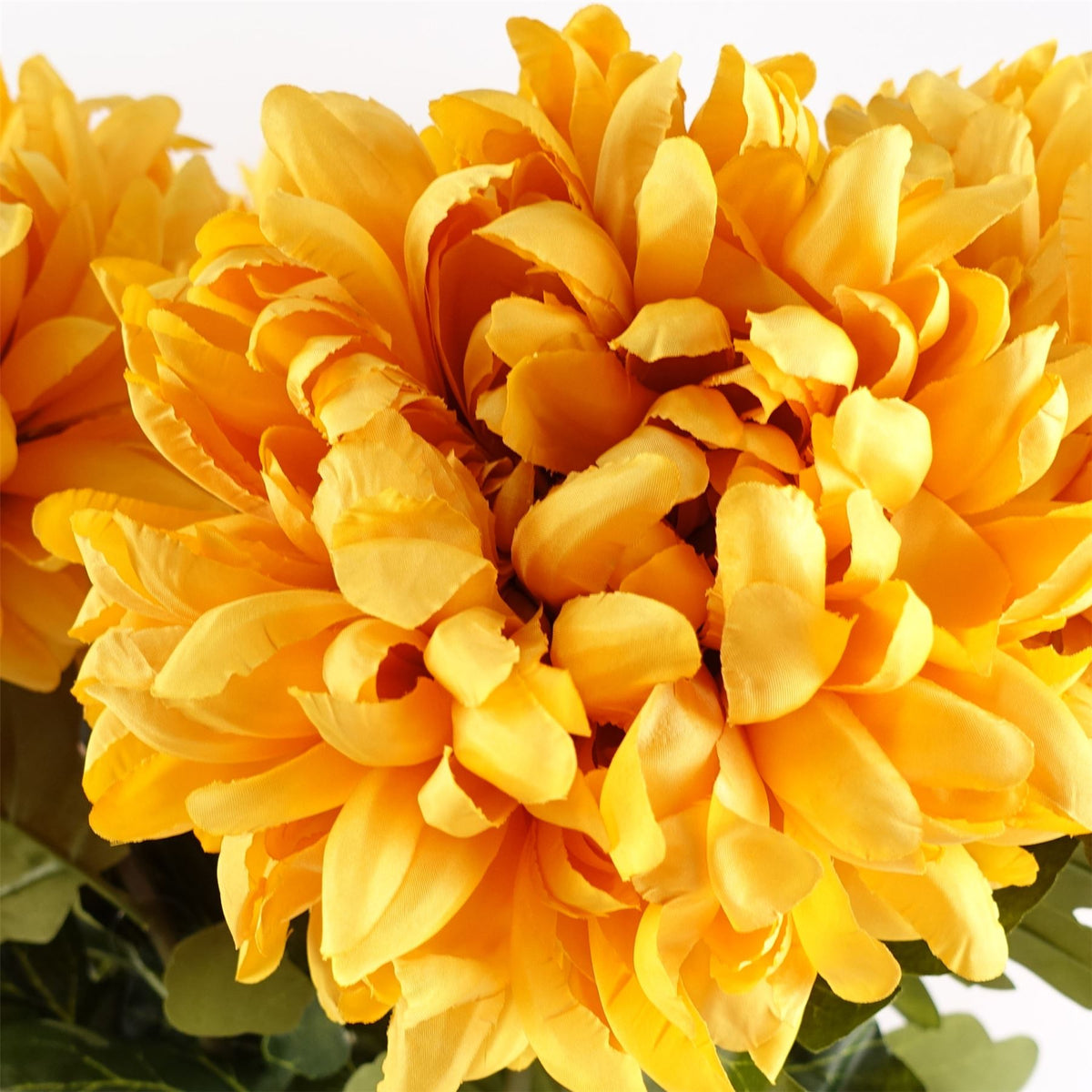 Leaf Design UK 75cm Extra Large Artificial Reflex Chrysanthemum with Silk Petals – Statement Single Stem, Gold