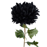 Leaf Design UK 75cm Extra Large Artificial Reflex Chrysanthemum with Silk Petals – Statement Single Stem, Black