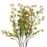 Leaf Design UK Pack of 6 Artificial Yellow Berry Stems, 90cm – Silk Leaves for Floral Arrangements & Decor