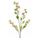 Leaf Design UK Pack of 6 Artificial Yellow Berry Stems, 90cm – Silk Leaves for Floral Arrangements & Decor