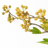 Leaf Design UK Pack of 6 Artificial Yellow Berry Stems, 90cm – Silk Leaves for Floral Arrangements & Decor