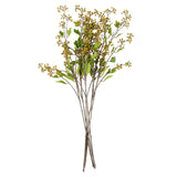 Leaf Design UK Pack of 6 Artificial Yellow Berry Stems, 90cm – Silk Leaves for Floral Arrangements & Decor