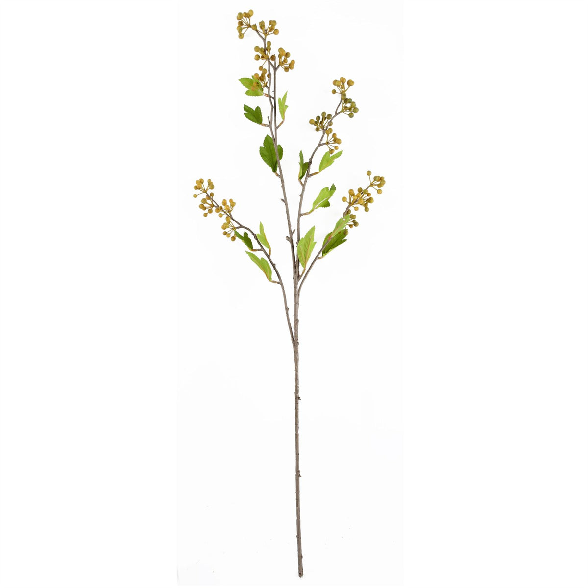 Leaf Design UK Pack of 6 Artificial Yellow Berry Stems, 90cm – Silk Leaves for Floral Arrangements & Decor