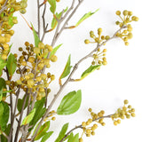 Leaf Design UK Pack of 6 Artificial Yellow Berry Stems, 90cm – Silk Leaves for Floral Arrangements & Decor