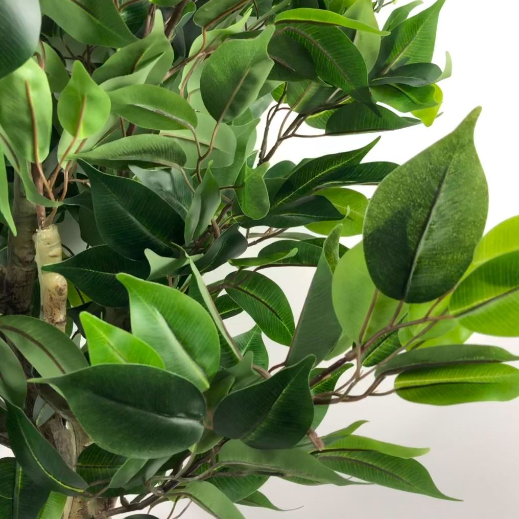110cm Artificial Evergreen Ficus Tree with Gold Curve Planter – Realistic Wired-Stem Indoor Plant