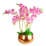 Leaf Hammered Copper Metal Planter Bowl, 32 x 20cm