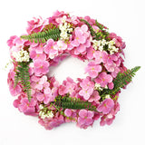 Leaf Design Large Artificial Pink Blossom Wreath, 40cm – Luxury Floral Door Decoration