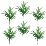 Leaf Pack of 6 Artificial Himalayan Maidenhair Fern Bushes, 55cm – Unpotted Wired Stems, Dark Green