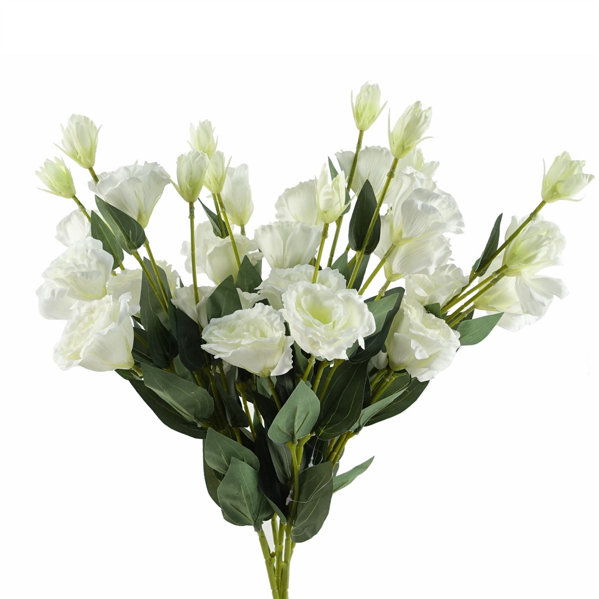 Pack of 6 x 80cm Artificial White Wild Rose Stem – 36 Flowers