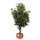 110cm Leaf Realistic Artificial Ficus Tree / Plant Copper Curve Planter
