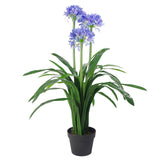 Leaf 90cm Premium Artificial Agapanthus Plant in Weighted Pot – Realistic Flower Tree, Powder Blue