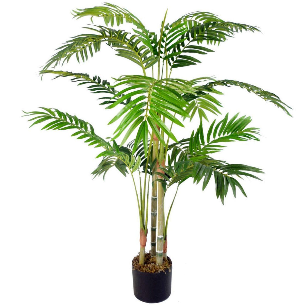 Leaf 120cm Large Realistic Artificial Areca Palm Tree in Moss Covered Pot – Premium Indoor Plant