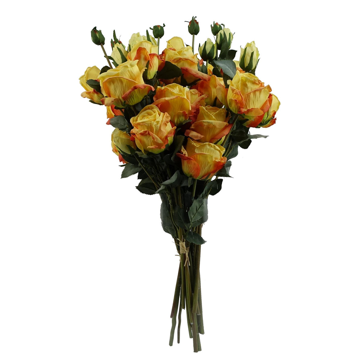 6 x 60cm Yellow Rose Artificial Flower Sprays – 24 Flowers 18 Buds