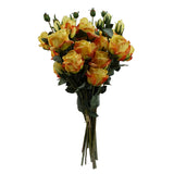 6 x 60cm Yellow Rose Artificial Flower Sprays – 24 Flowers 18 Buds